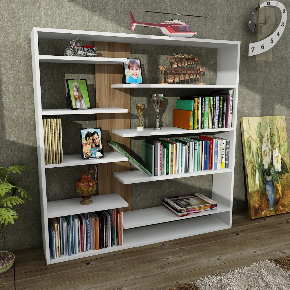 
Handy Portable Movable Bookshelf Whit&Walnut - Bookshelf 