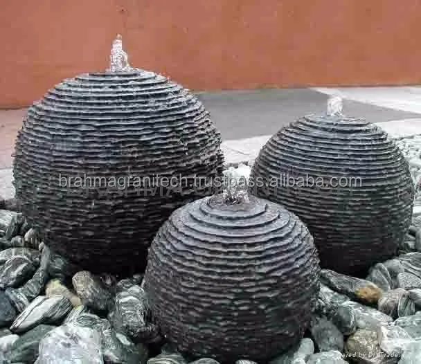 black granite stone rotating Ball Fountains