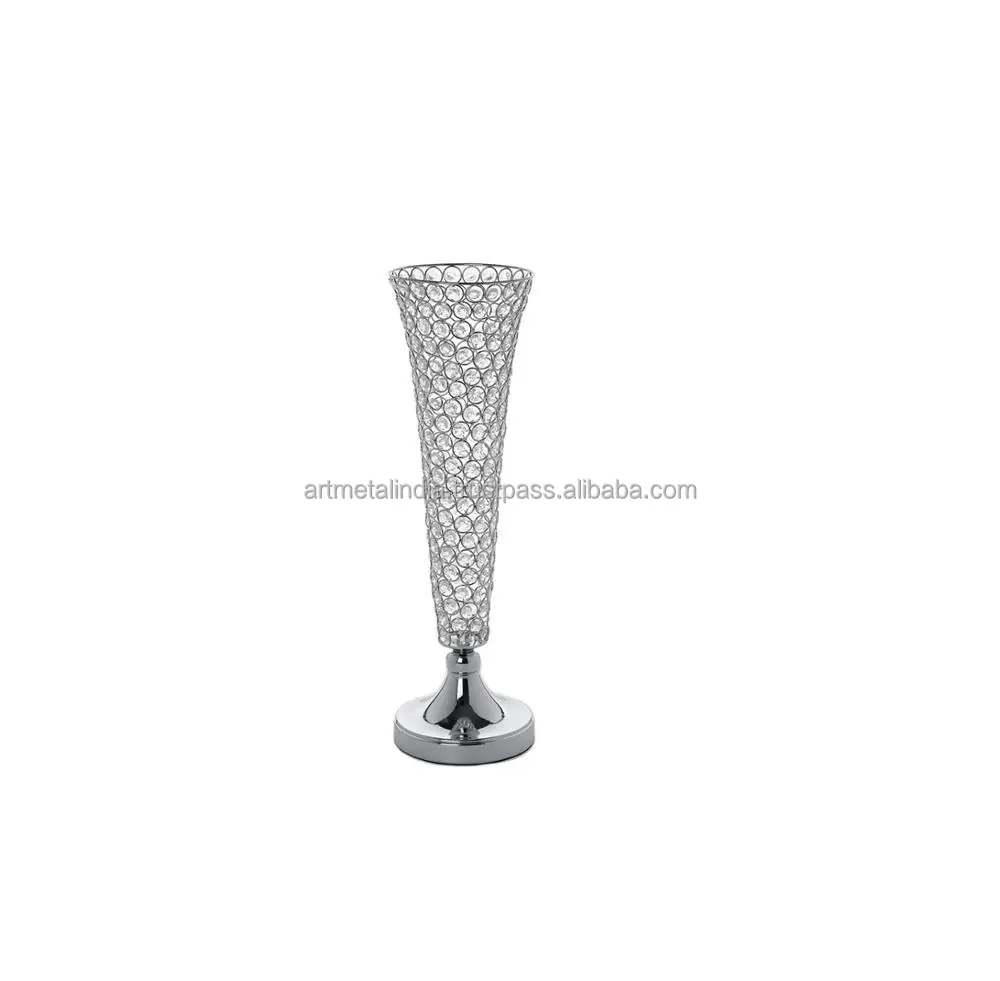 Tall Crystal Vase Metal Flower Vase For Wedding Decoration Metal Flower Pot New Style In Flower Vase New Style