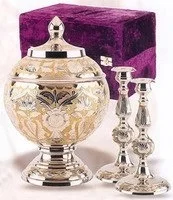 Silver Gold Cremation Urn Set Memorial Urns