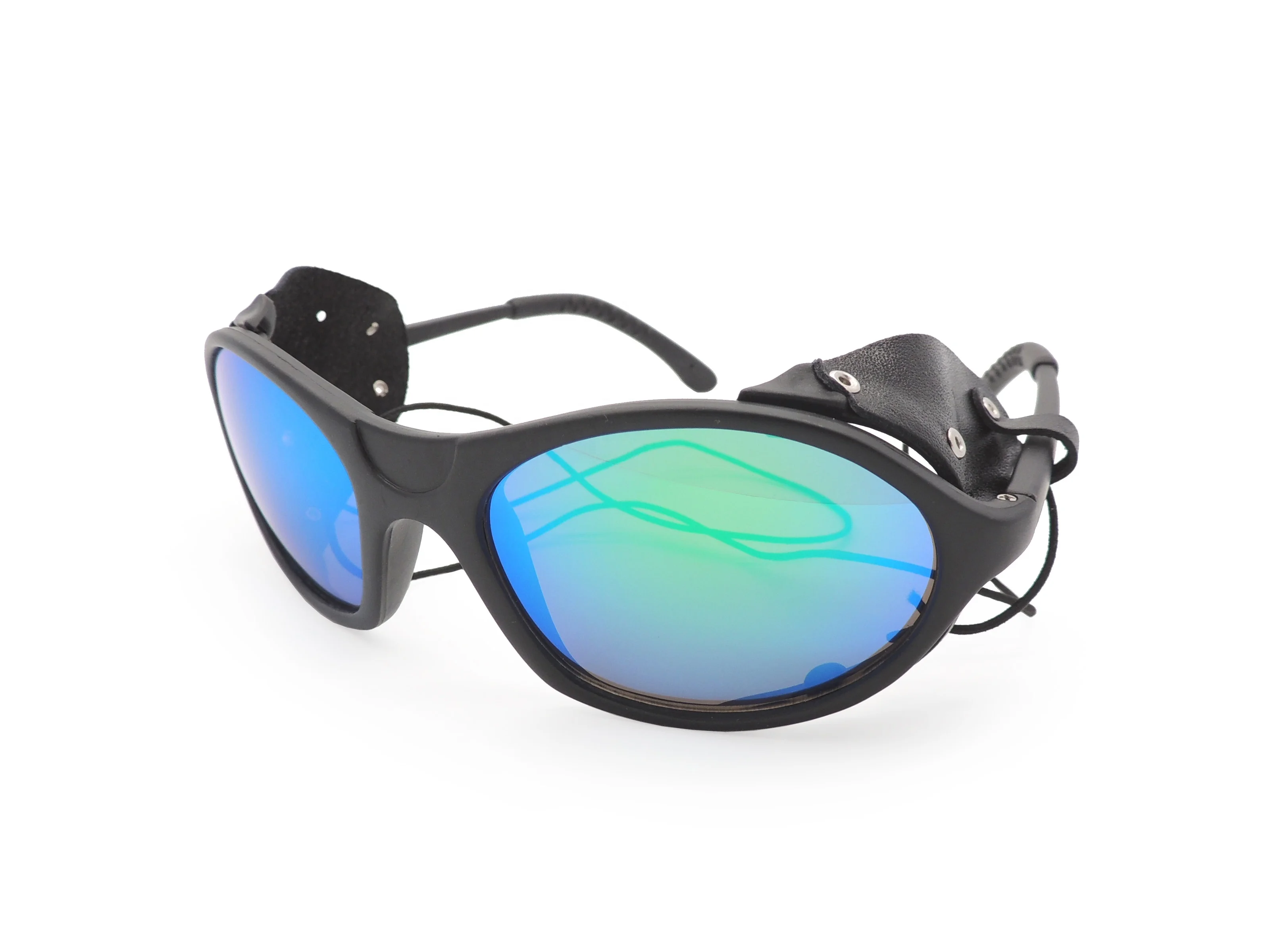 Removable designer leather side shields sunglasses
