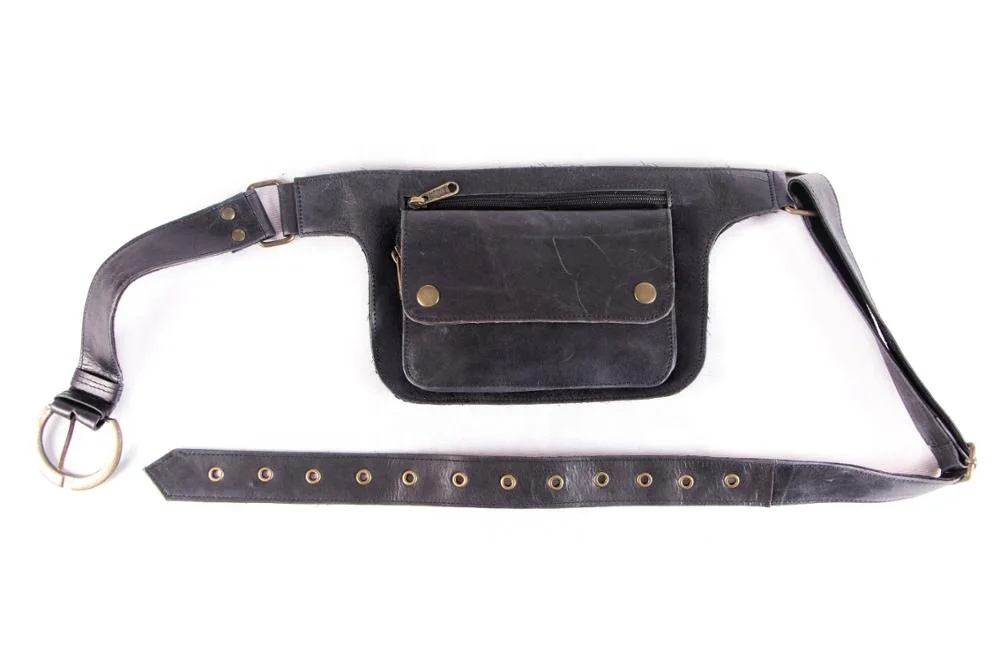 Unisex Fanny Pack Sport Travel Cycling Sport Leather Waist Purse Belt Hiking Hip Bum Bag