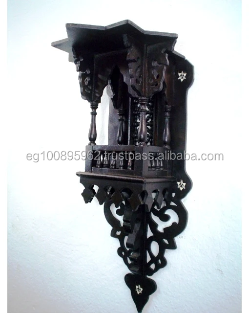 W21 Antique Style Rustic Premitive Wood Wall Shelf Console