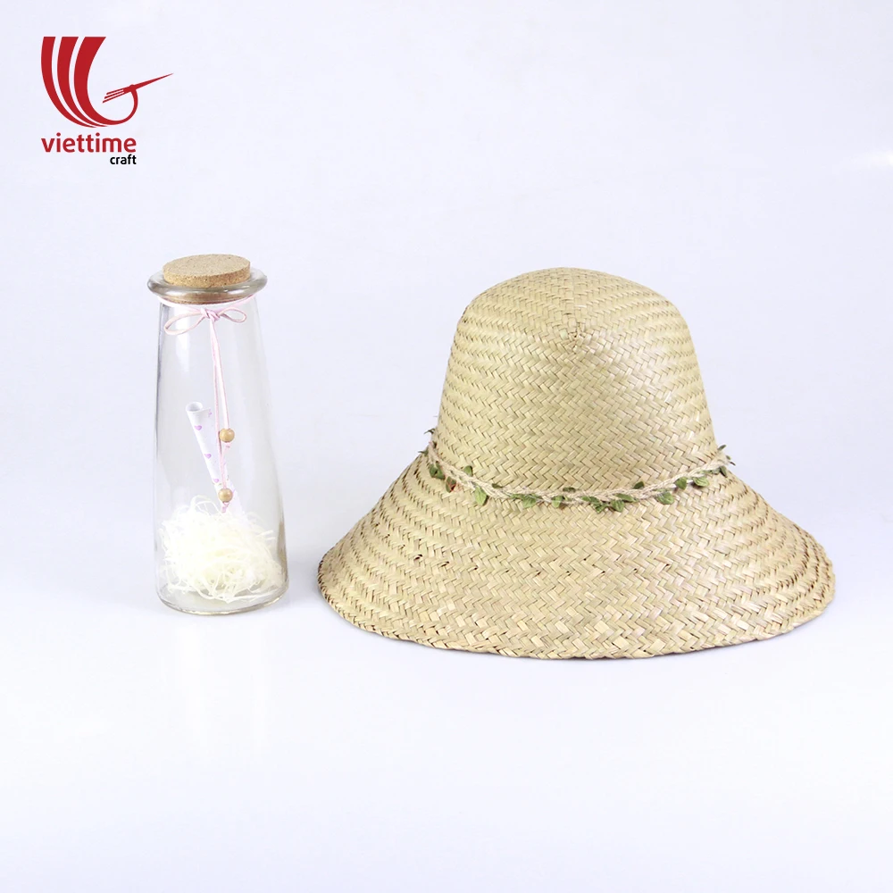 Handmade lady straw hat, women straw hat, paper straw bucket hat