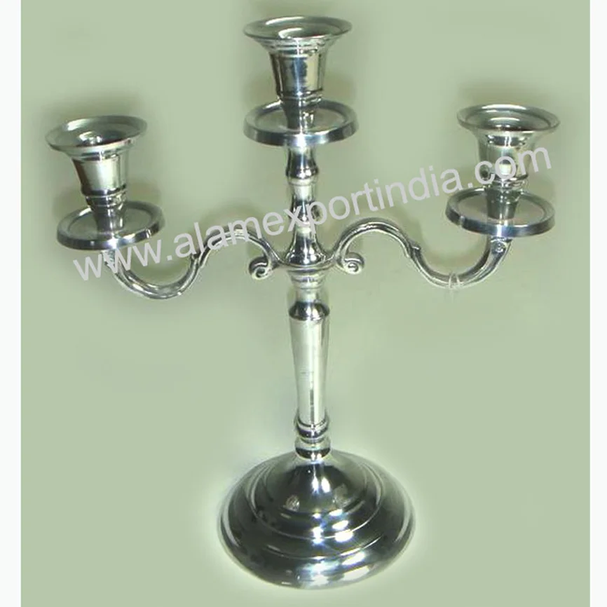 THREE ARMS CANDLE HOLDER, DECORATIVE CANDELABRA