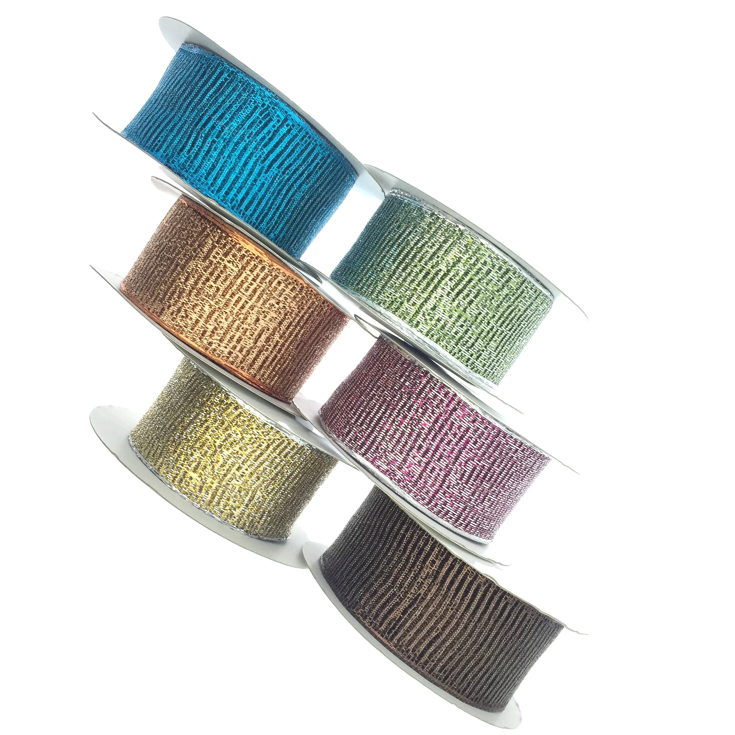 Luxury shinny metallic tape for Christmas packaging decoration solid ribbon
