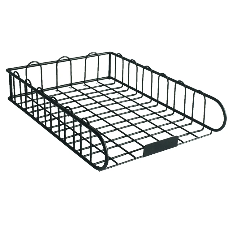Black Metal Wire Stackable Tray for Document Letter Files
