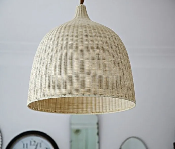 
Hot selling home decor restaurant natural pendant hanging decorative light rattan lamp shade 