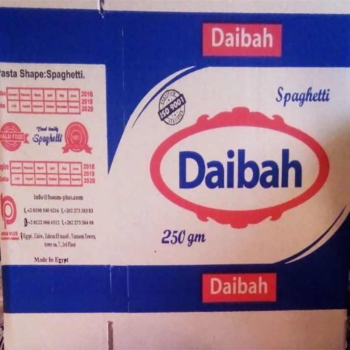 
Free Samples Spaghetti Dry Pasta 250 g Durum Wheat Daibah Brand Pasta made in Egypt 