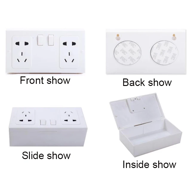 Safe Storage Safety Box Bin Wall Hanging Double Plug Security Home Wall Organizer