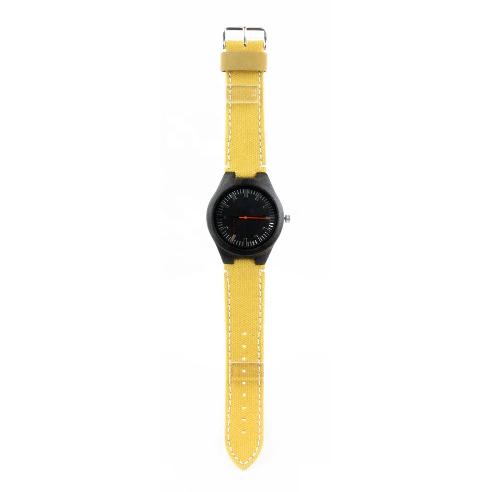2021 Wood with yellow Canvas Boys Fancy Watches Younger Watch Basic Watch