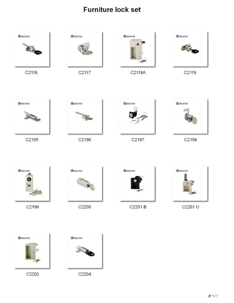 Pedestal lock master key for furniture cabinet lock