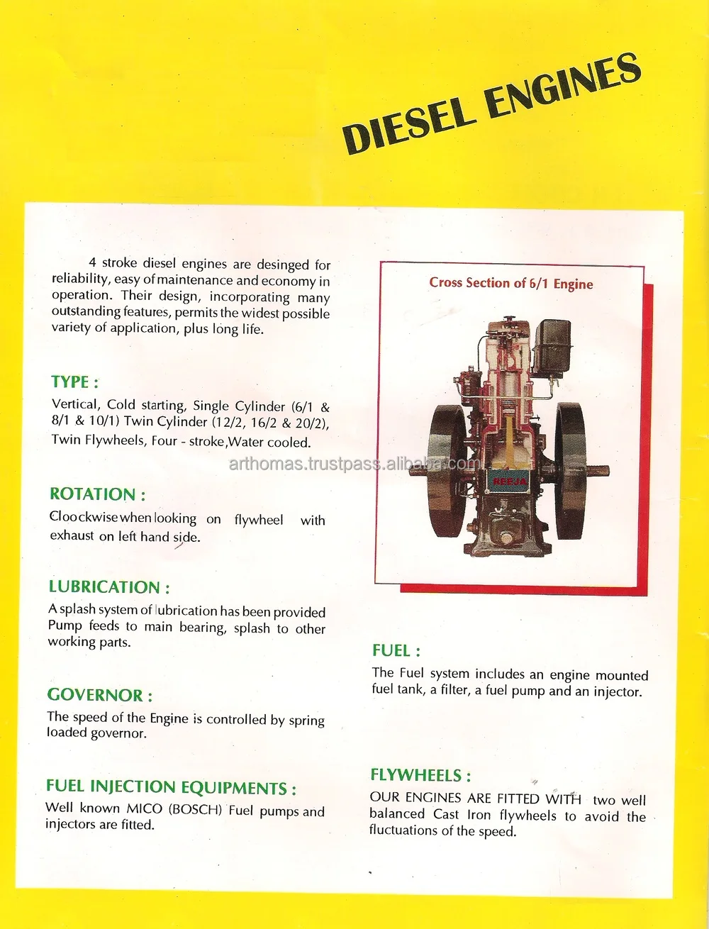 
water cooled diesel engine heavy duty model 