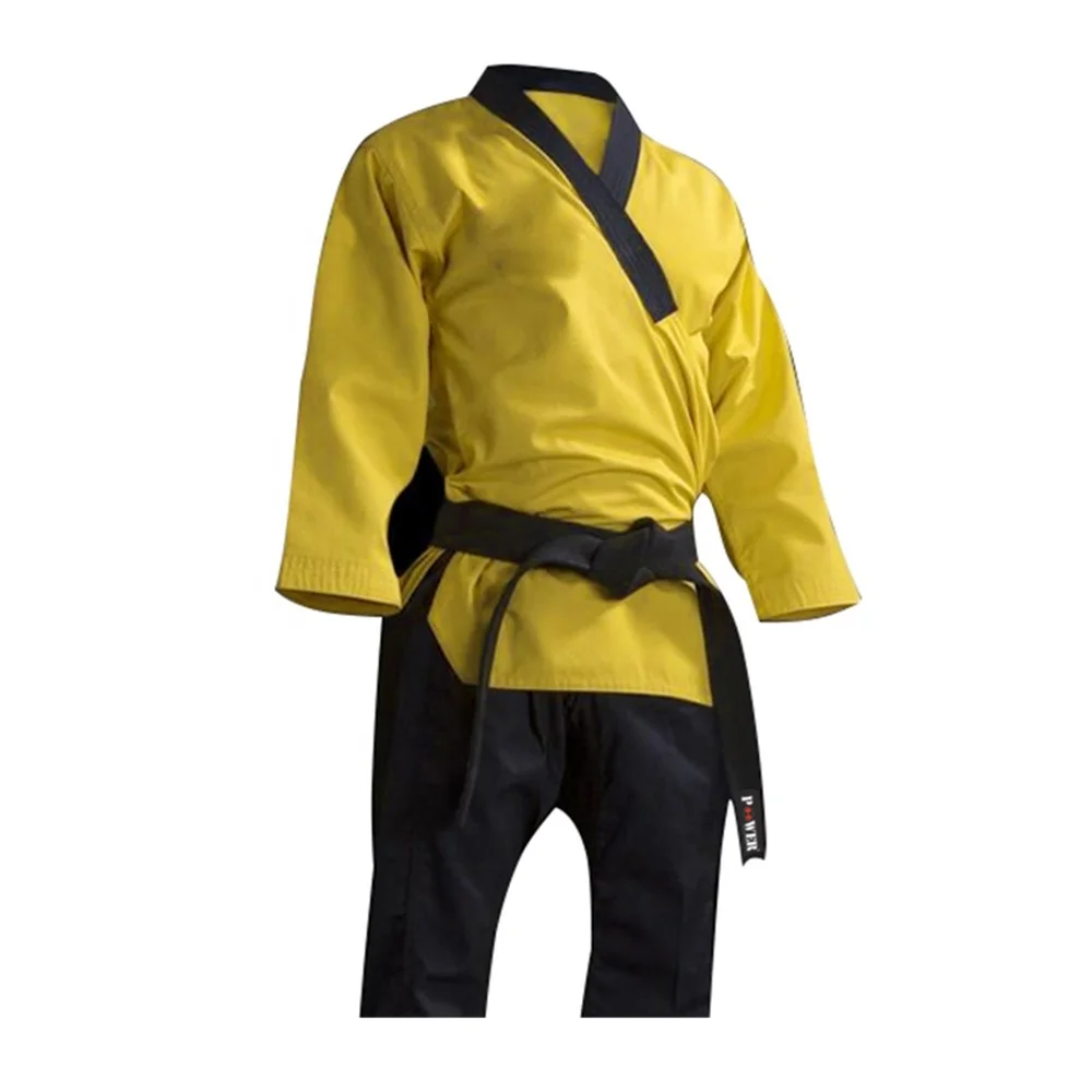 
Power Check Impex New Design Cotton/Polyester Taekwondo Uniform with V-Neck Collar For Fighter 