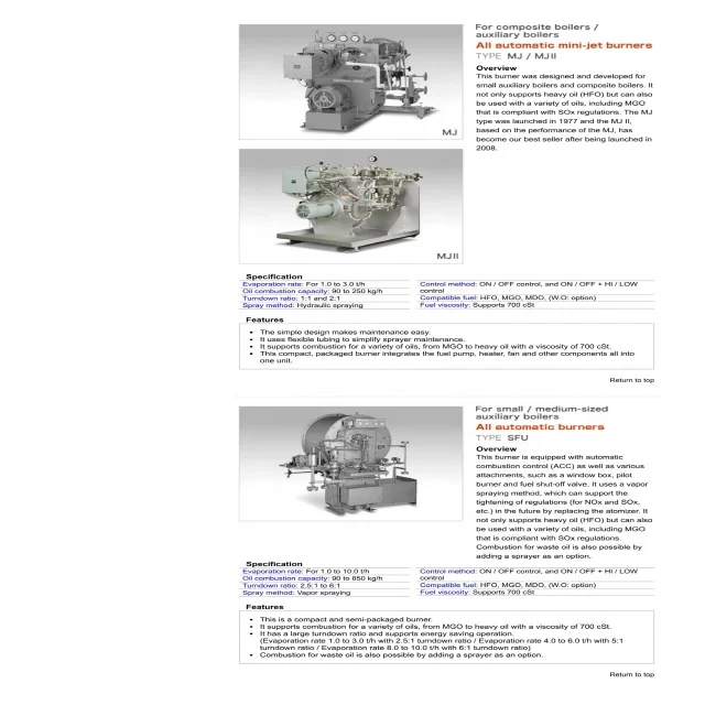 
FOR VOLCANO BURNER SPARES FOR MITSUBISHI AUX.BOILER MODEL:MAC-40B 