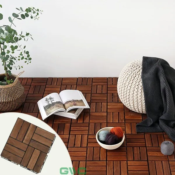 DIY Wood Patio Deck Tiles for Balcony/ Waterproof Vietnam Outdoor Patio Deck Flooring