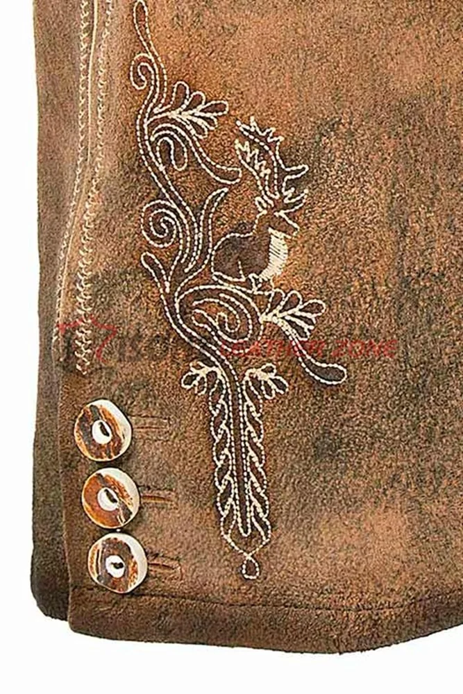 leather trousers Lederhosen short embroidery classic pants with suspenders