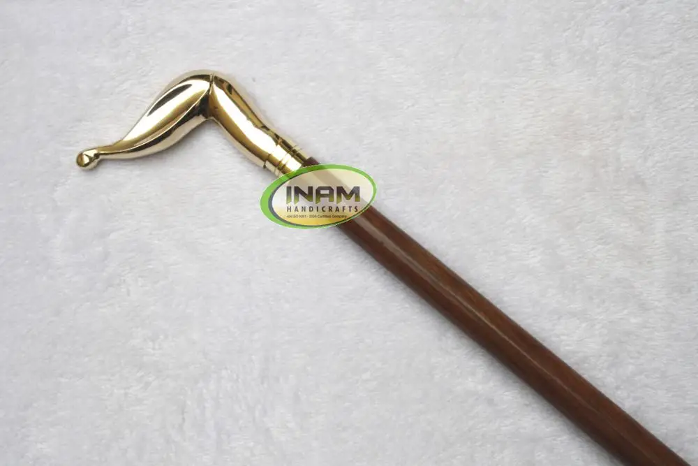 Handmade wooden walking stick with brass derby handle / Wooden walking canes with brass derby decorative handle