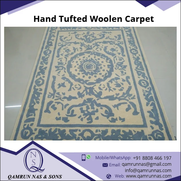 Newly Design Pattern Hand Tufted 100% Wool Carpets And Rugs globe design attractive look fro Indian supplier