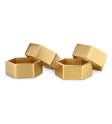 Hexagonal Brass Napkin Ring