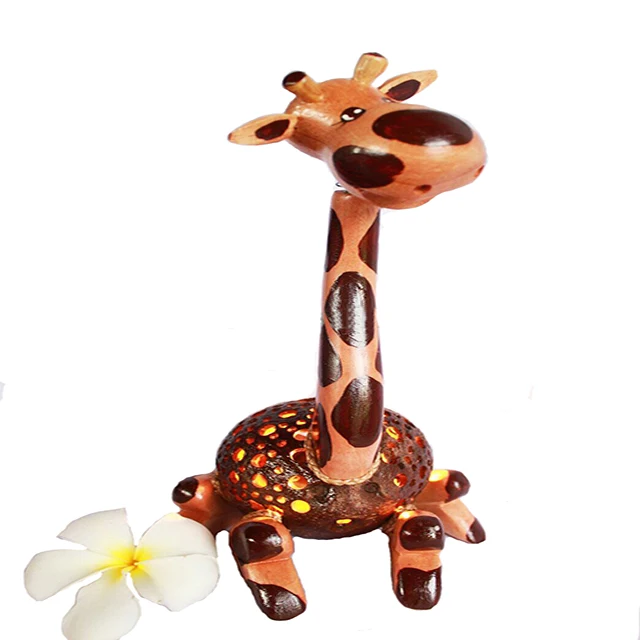 Coconut shell  Lamp Animals designs eco-friendly  handcraft Thailand