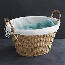 Extra large rattan and wicker laundry basket