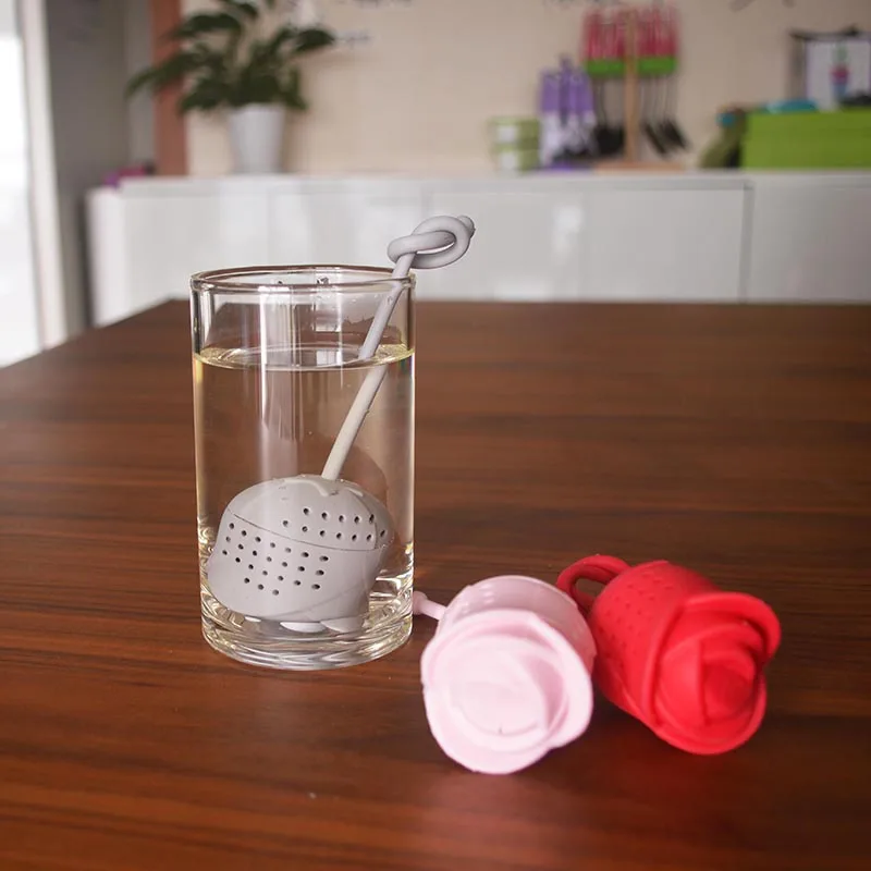 Creative Nice Rose Shape Portable Tea Filter Strainer Silicone Tea Infuser