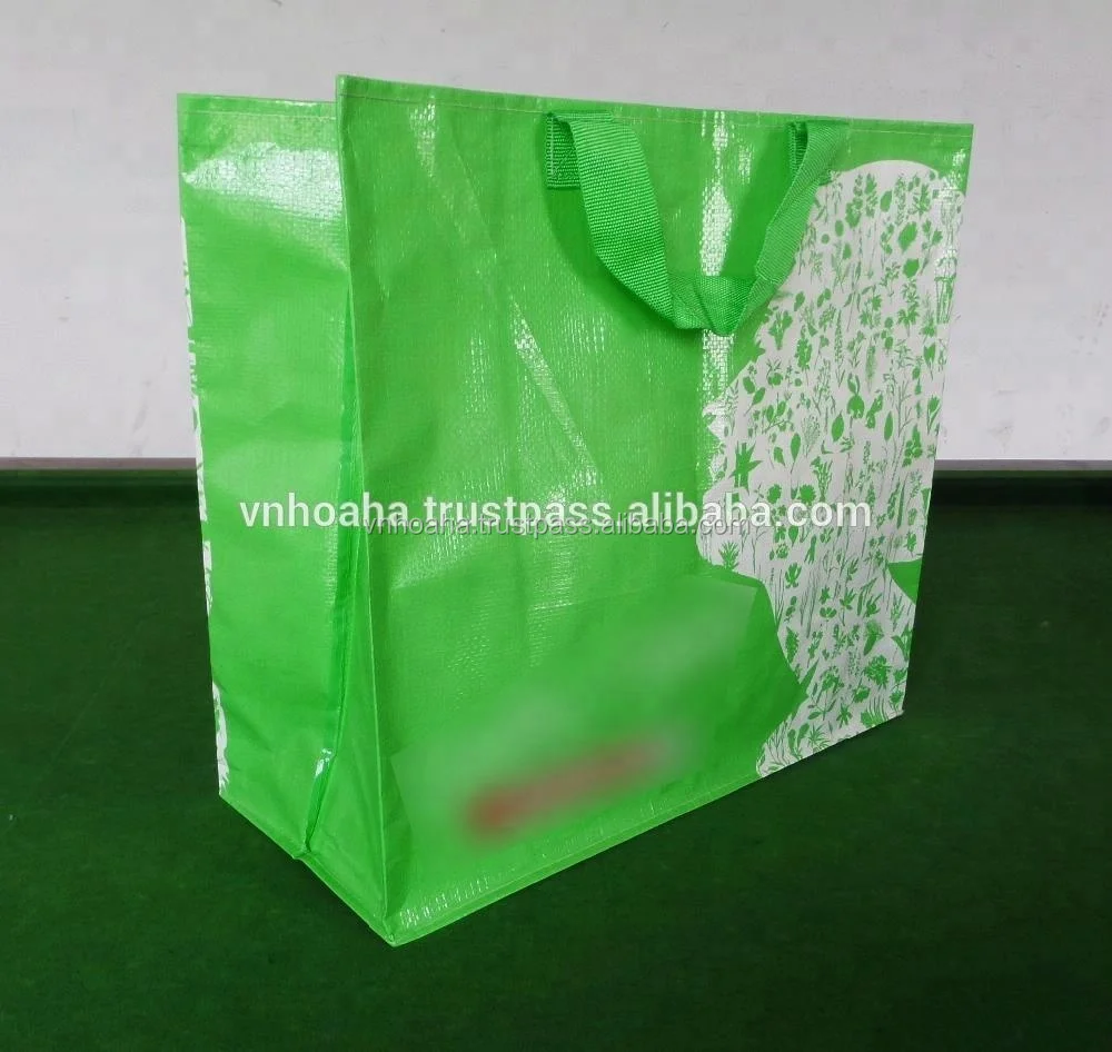 Vietnam made pp shopping tote bag, woven and non woven bag customized size and printing