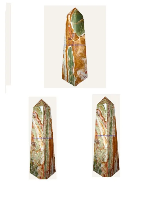 Multi Green Onyx Obelisks - Stone Marble Onyx Handicrafts