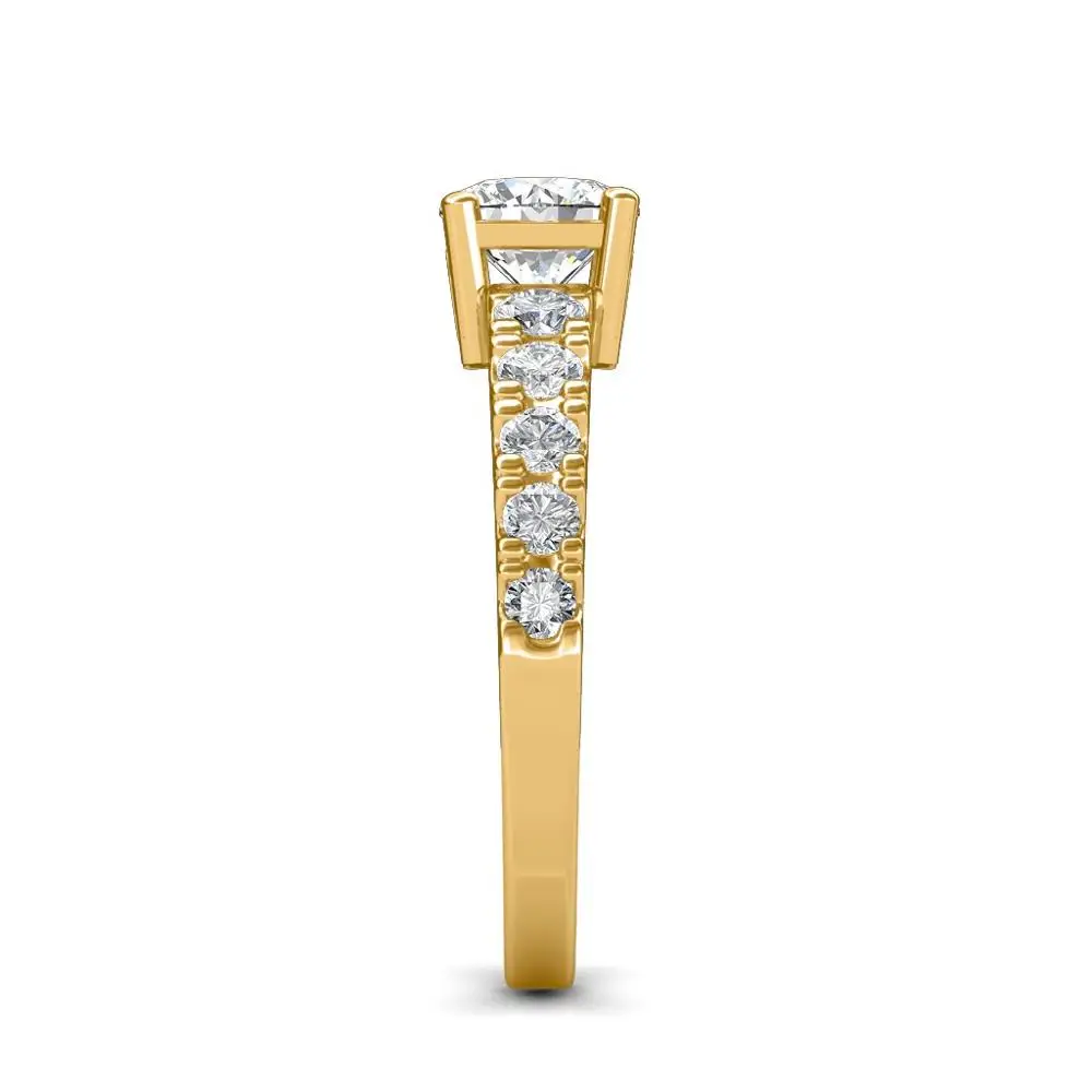 14K YellowGold Real Diamond Wedding Ring