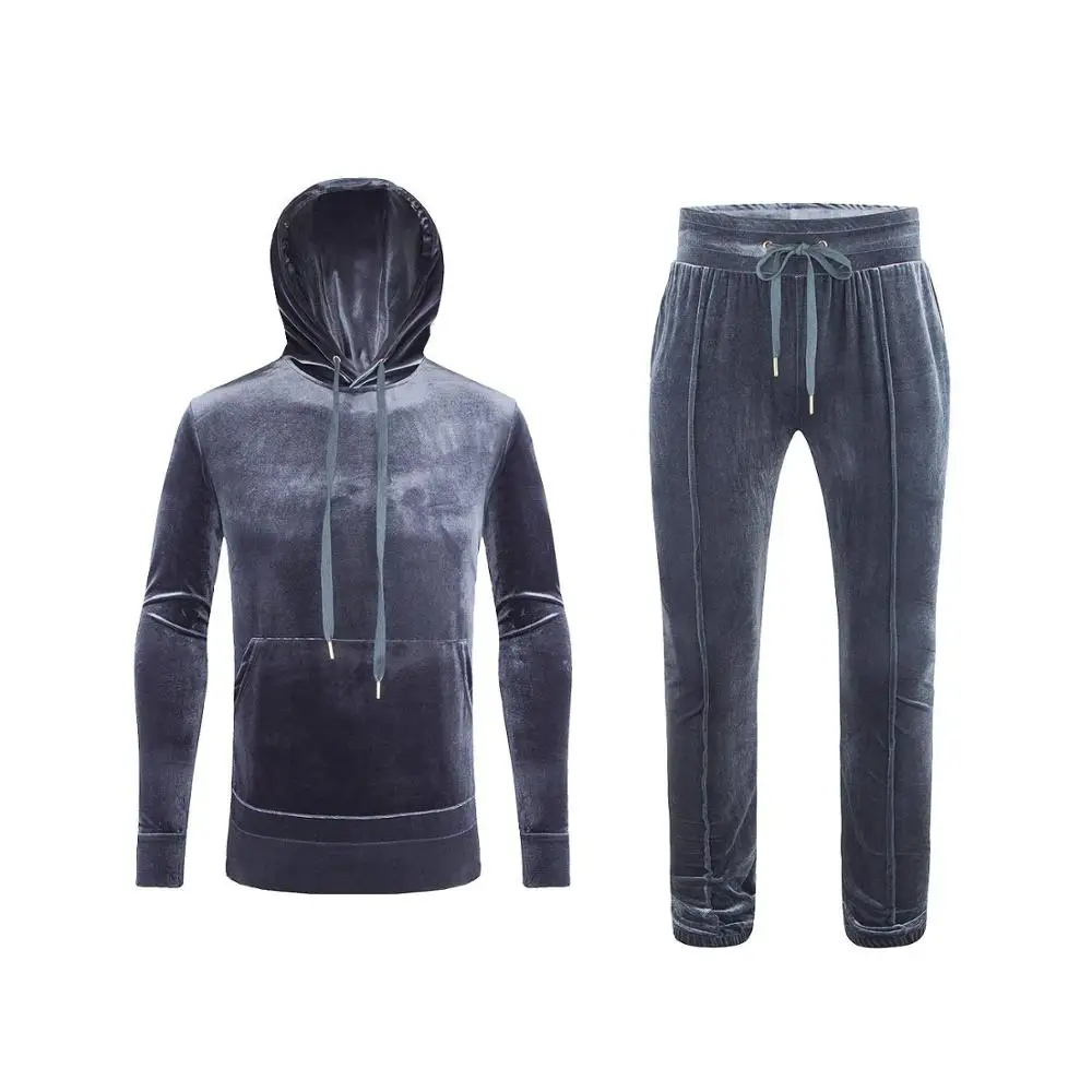 Fashion Custom High Quality Velvet Velour Tracksuits Men/Sports wear tracksuits
