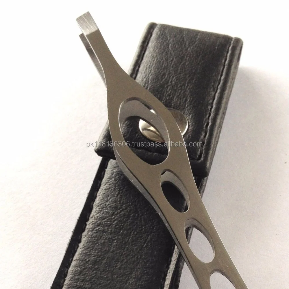 Professional Eyebrow Tweezers with Comfortable Rubber Grip for Salon or Home Use