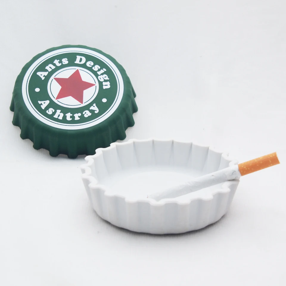 
Novelty Green Beer Cover Shape silicone ashtray 