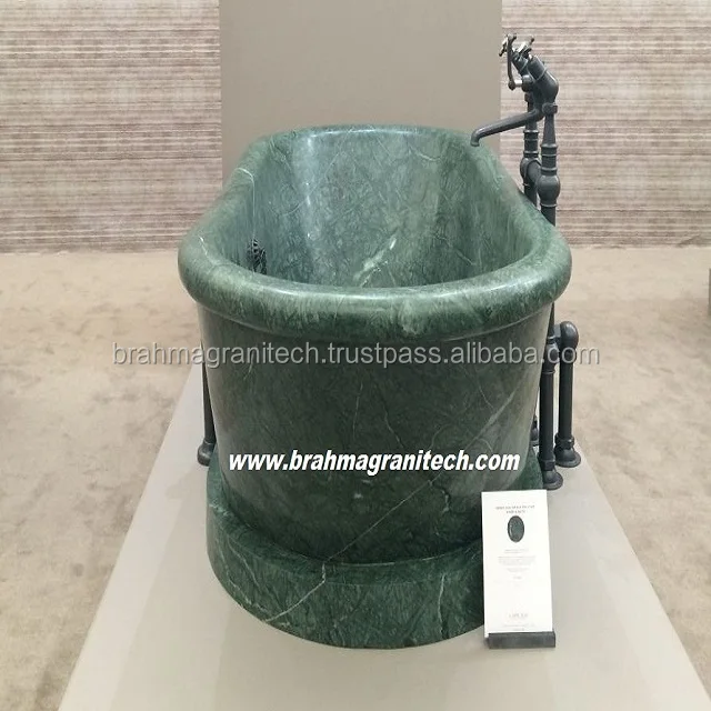 natural solid green marble stone bathtub