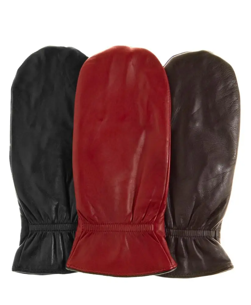 Custom Best Selling High Quality Winter Men Sheepskin Leather Gloves Soft Fashion Velvet Black