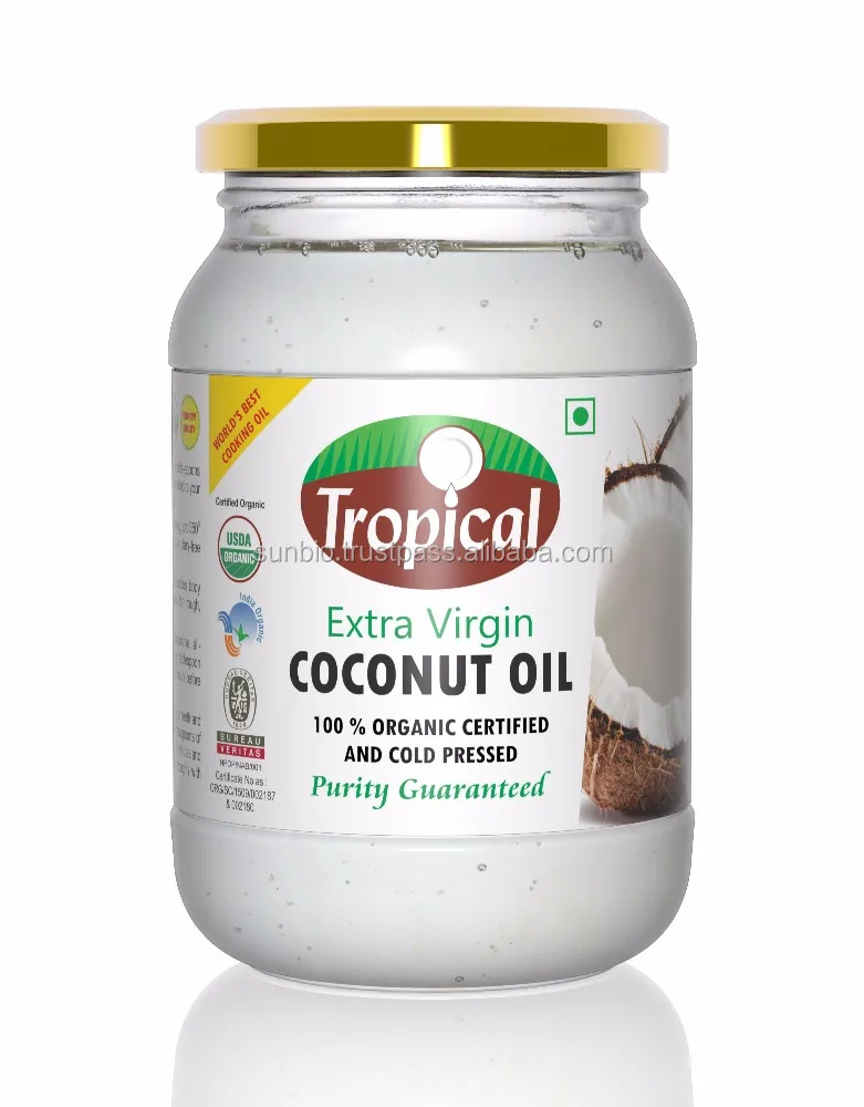 Extra Virgin Coconut Oil in Glass & PET Jars Non Hydrogenated Virgin Coconut Oil filled in Glass Jars 250 ml/ 500 ml / 1000 ml