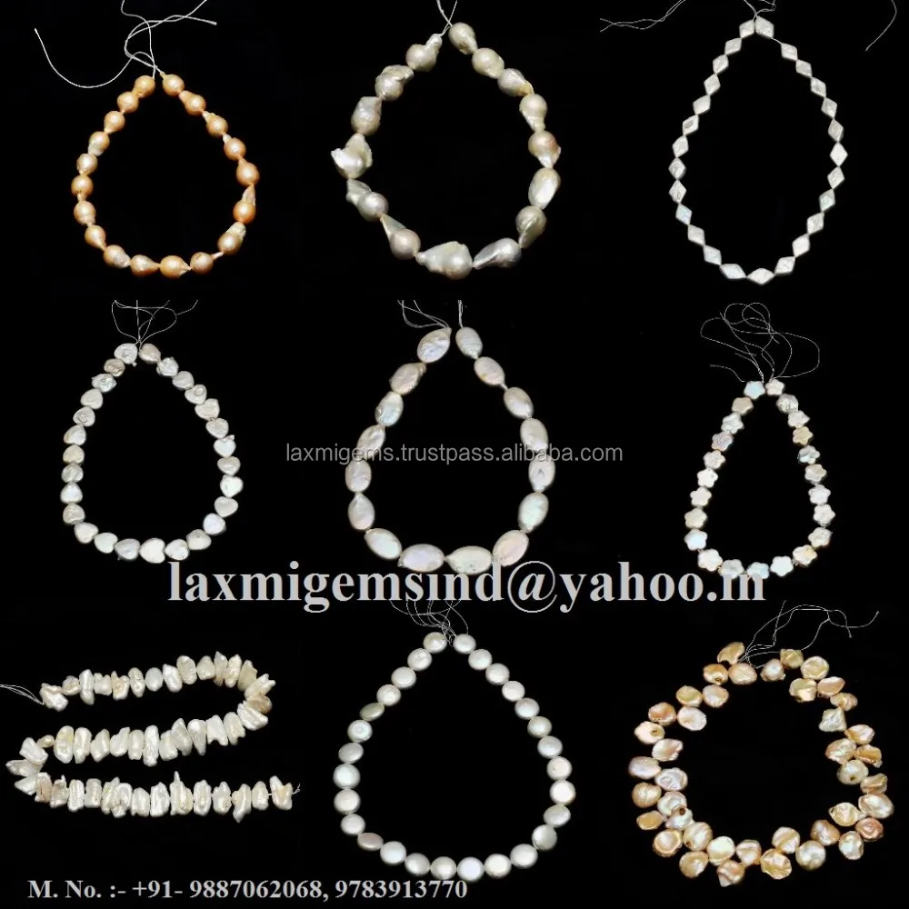 High quality gray baroque shape sweet fresh water genuine gray color pearl beads