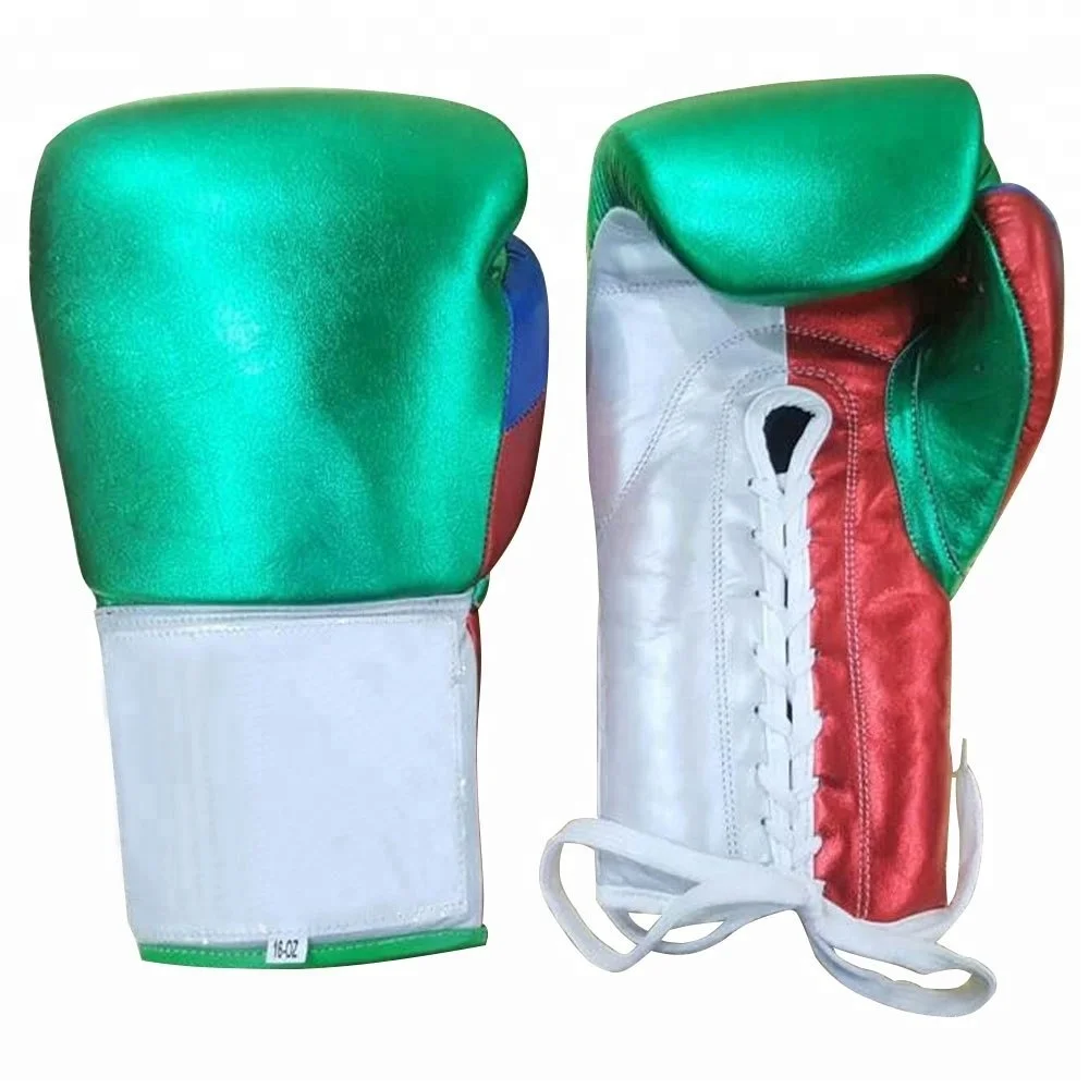 metallic boxing gloves real leather custom made boxing equipment manufacturer in Pakistan BFG-004