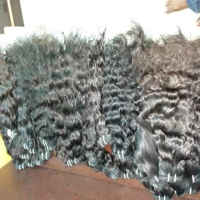 100% Raw Natural Curly Virgin Indian Hair Extension Double Weft Unprocessed Afro Waves Single Donor Bundles Human Hair donors