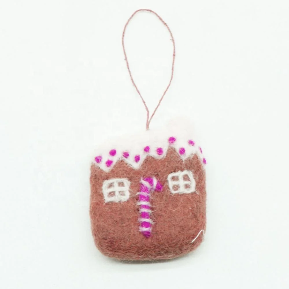 Gingerbread House Hot Selling New Design-2019 Wool Felted Purely Hand-felted Product by Nepalese Artisan Eco-friendly NZ Wool