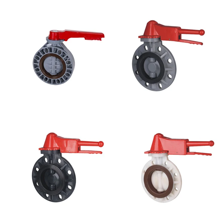 DN50 DN 50 DN65 DN80 DN100 DN150 2 3 4 6 Inch Handle Spring Loaded Manual Plastic PVC FRPP PPH CPVC PVDF UPVC Butterfly Valve