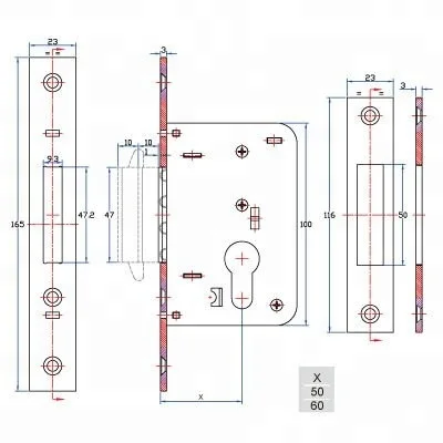 High Security Europrofile Wing Bolt Mortise Door Lock
