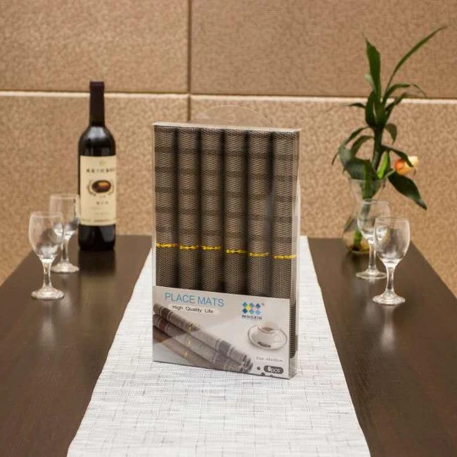 Good quality pvc woven vinyl material modern design table mat