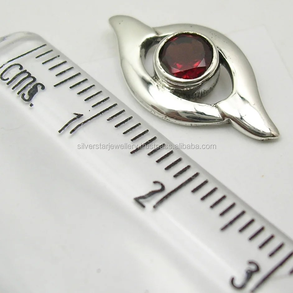
Wholesale jewelry India 925 solid sterling silver cut round red garnet stud earrings jaipur bijoux 