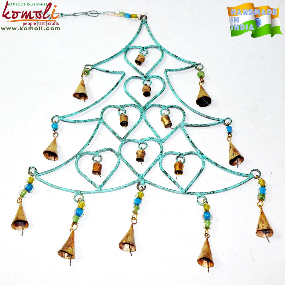 
Christmas tree shape wrought iron craft ornaments Indian wind chime wholesale 