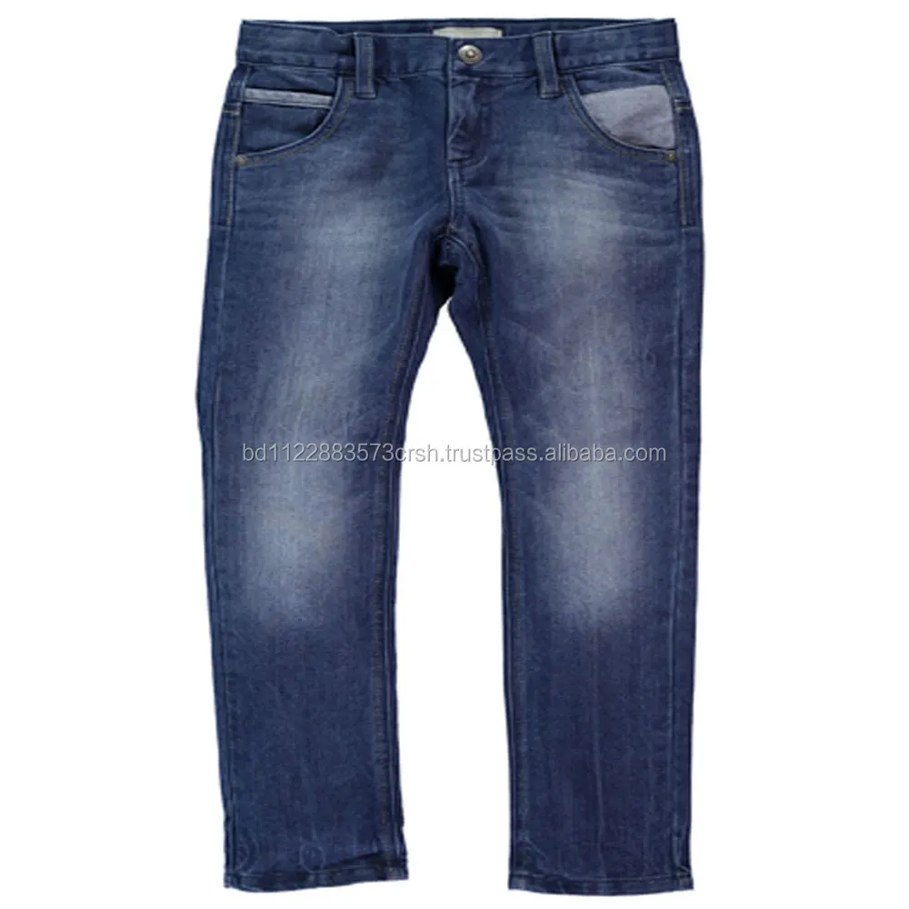 Kids Boys Rip Jeans Denim Pants Stretch Elastic Trousers