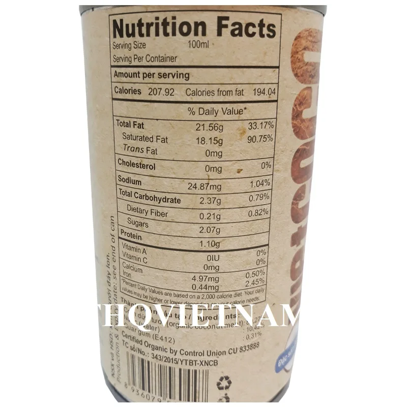  Кокосовый крем [THQ VN] VIETCOCO 400 мл