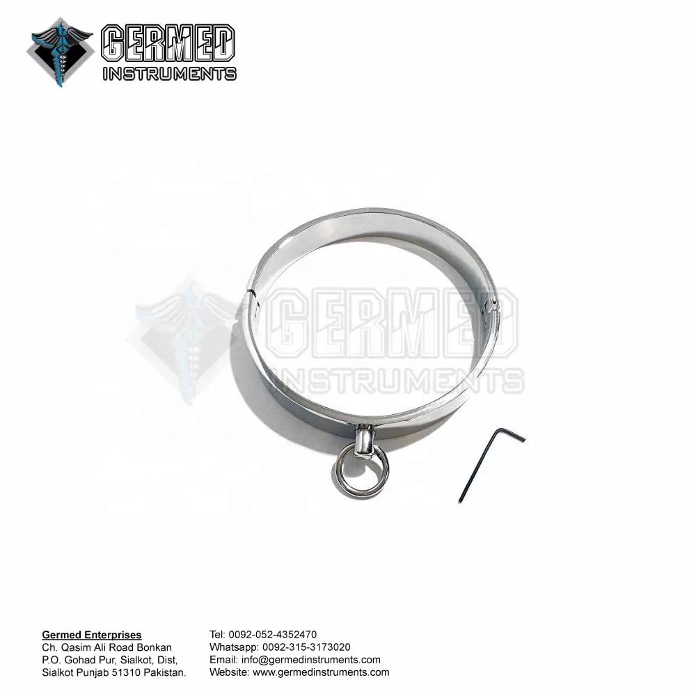 Professional Bondage Fetish Flat Steel Slave Collar / Steel Collar BDSM Toys