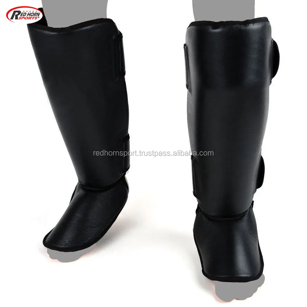 Muay Thai Shin Pads Shin Guards Pro Genuine Leather/Artificial Leather, Leg protectors for martial arts and boxing