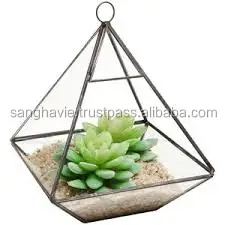 TERRARIUM HANGING POT TRIANGLE SHAPE HOME DECORATIVE FLOWER PLANT TERRARIUM FANCY DESIGN PLANT VASES